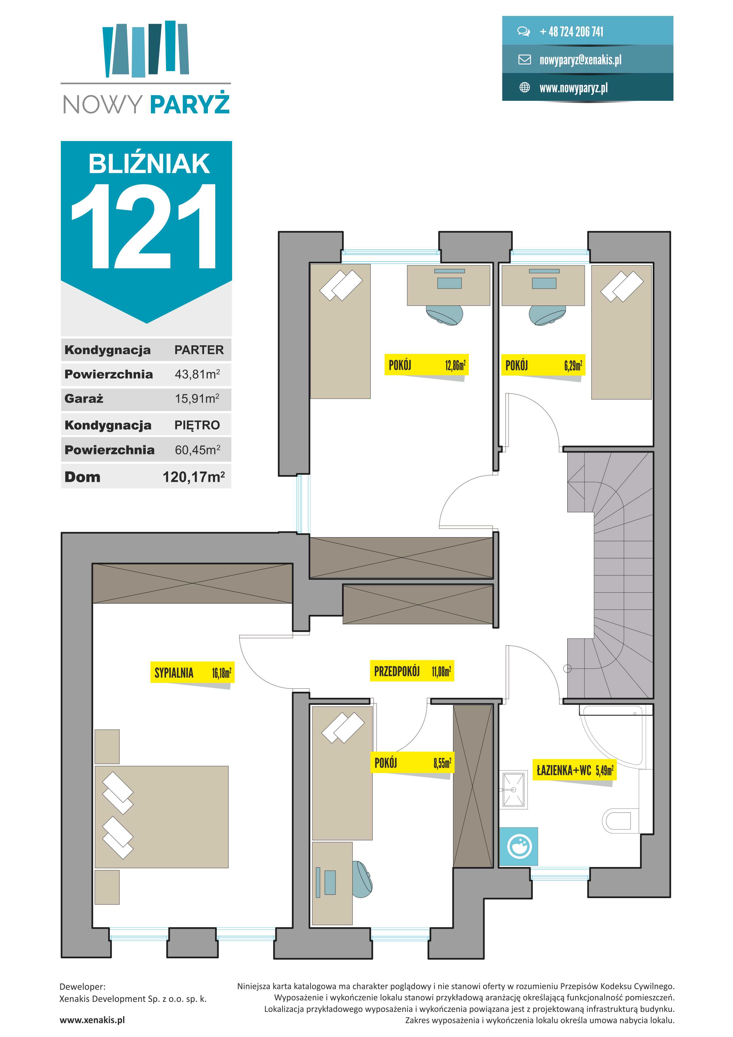 Bliźniak 121 m2 - Piętro I